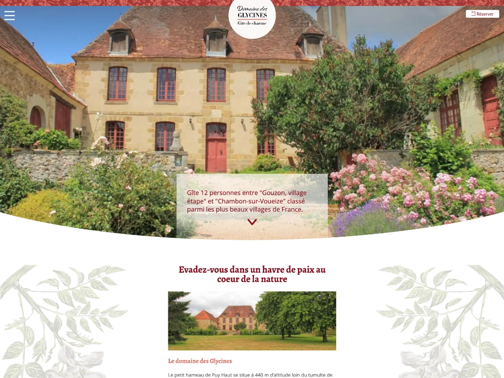 site web Gîte des Glycines