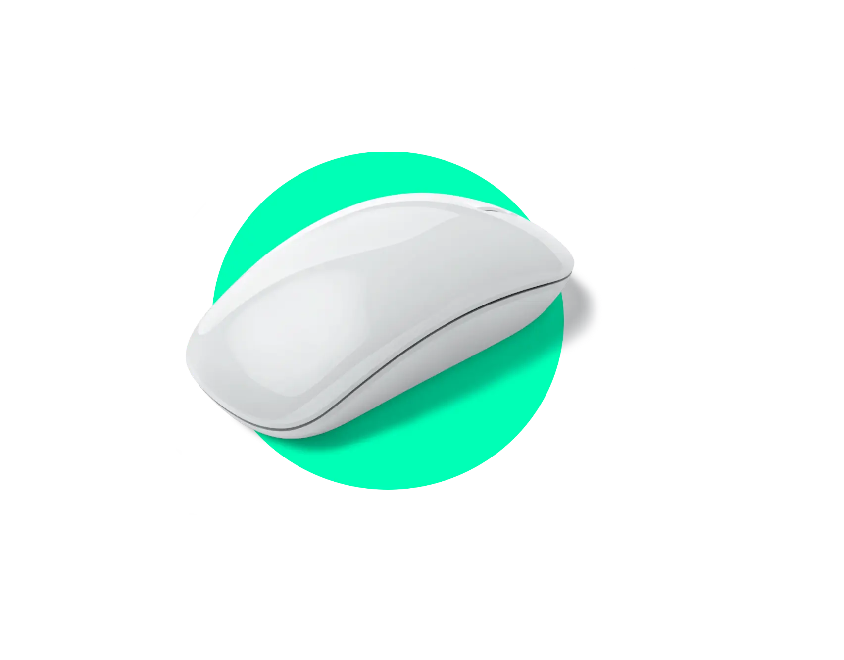 Souris d'ordinateur sur un cercle vert.